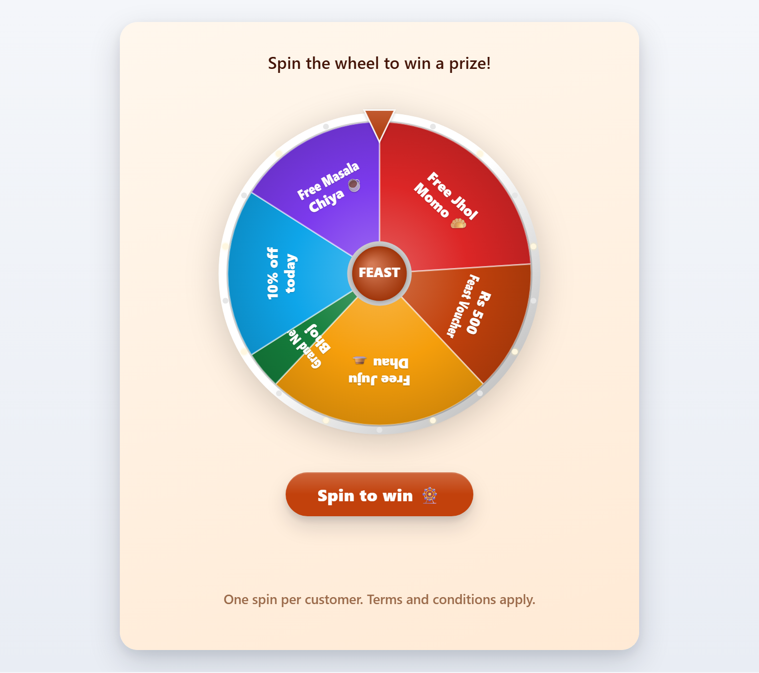 Spin-to-win lead capture game on an ecommerce store